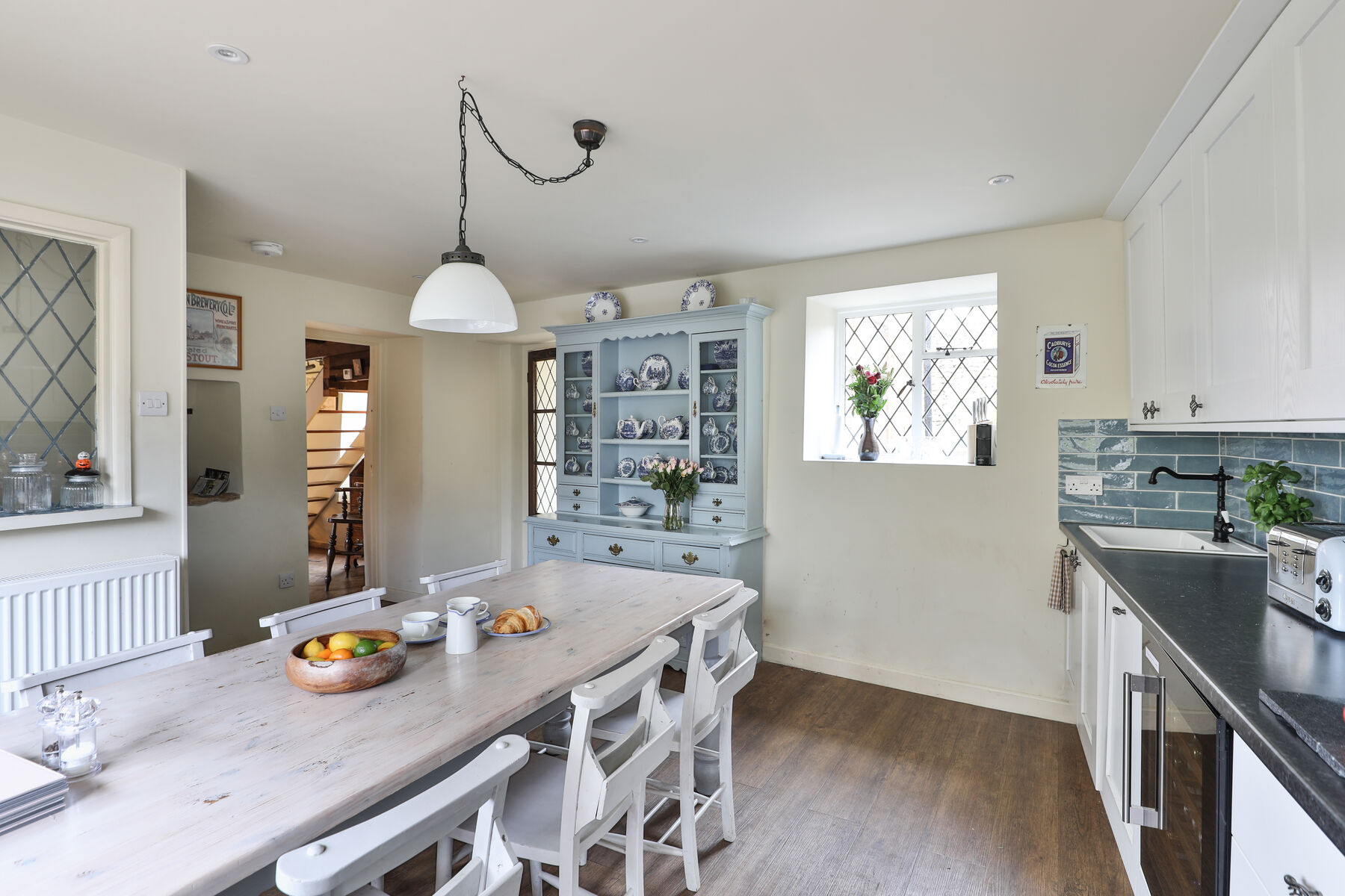 The kitchen and dining table
